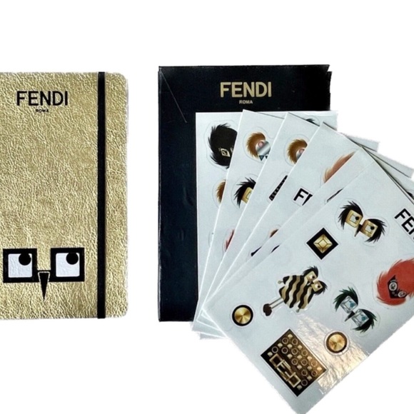 Fendi Gold Leather Bound “Monster” Collectible Journal/Notebook - Picture 8 of 9